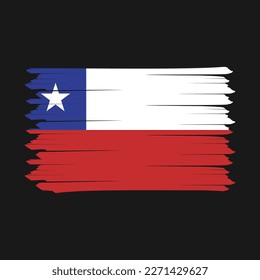 Chile Flag Brush Vector Illustration