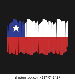 Ilustración del vector de pincel de bandera de Chile