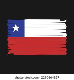 Chile Flag Brush Vector Illustration