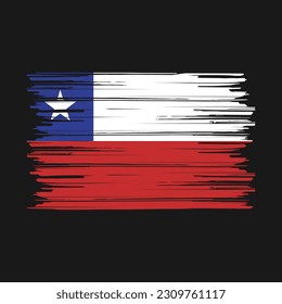 Chile Flag Brush Vector Illustration