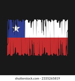 Chile Flag Brush Vector Illustration