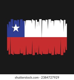 Chile Flag Brush Vector Illustration