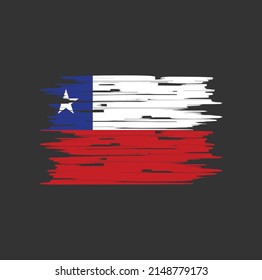 Chiles Flag Brush-Vektorgrafik. Nationalflagge