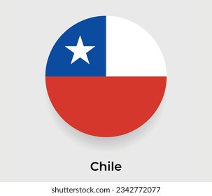 Chile Flaggenblase Kreis um Form Symbol Vektorgrafik