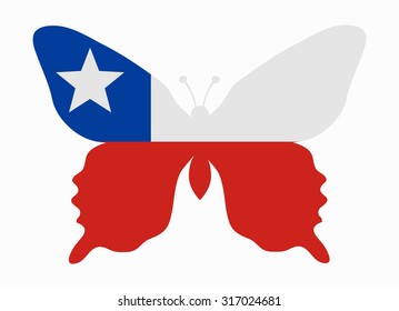 chile flag butterfly