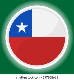 Chile flag button on green background