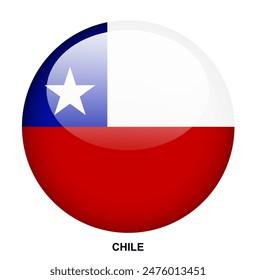 CHILE flag button on white background