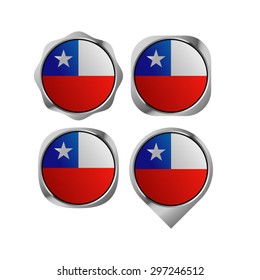 Chile flag button vector drawing