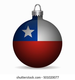 chile flag christmas ball vector