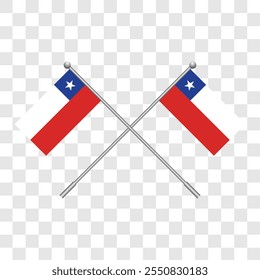 Chile bandeira clip art design isolado no fundo transparente. Ilustração vetorial