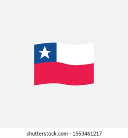 Chile flag colors flat icon, vector sign, waving flag of Chile colorful pictogram isolated on white. Symbol, logo illustration. Flat style design