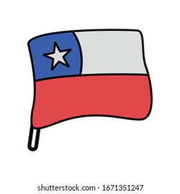 chile flag country isolated icon vector illustration design
