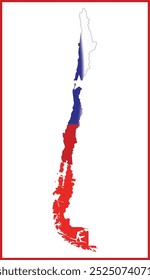 Design da Bandeira do Chile e Design do Mapa do Chile