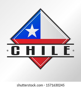 Chile Flag Emblema. Vector Design National. Illustration Country Symbol. Insignia Banner Logo.