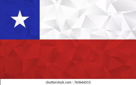 Chile flag - geometric rumpled triangular low poly style gradient graphic, polygonal design for your. Vector illustration eps 10