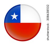 Chile flag Glossy Button - Vector