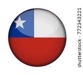 chile Flag in glossy round button of icon. chile emblem isolated on white background. National concept sign. Independence Day. Vector illustration.