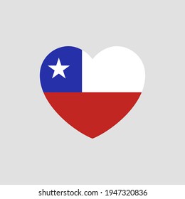 Chile flag in heart shape vector love Chile