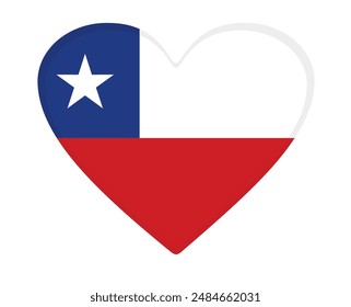 Chile  flag heart shaped. vector