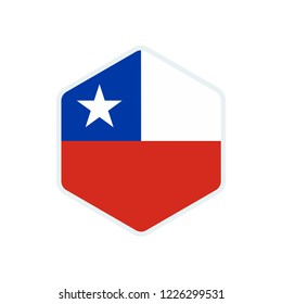 Chile flag. Chile hexagon flag.