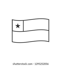 Chile flag icon in black outline flat design. Independence day or National day holiday concept.