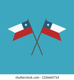Chile flag icon in flat design. Independence day or National day holiday concept.