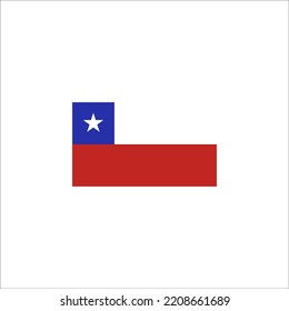 Chile flag icon flat style design. Chile flag vector illustration. isolated on white background.