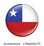 Chile flag icon isolated on white background. Chile flag. Flag icon glossy.