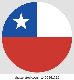 Chile flag. Flag icon. Standard color. Circle icon flag. Computer illustration. Digital illustration. Vector illustration.