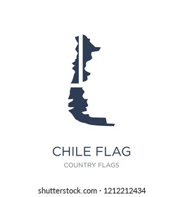 Chile flag icon. Trendy flat vector Chile flag icon on white background from Country Flags collection, vector illustration can be use for web and mobile, eps10