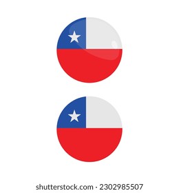 Chile Flag Icon Vector Design.