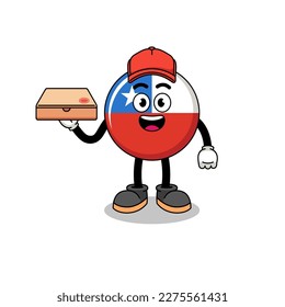 chile flag illustration as a basketball player , character design