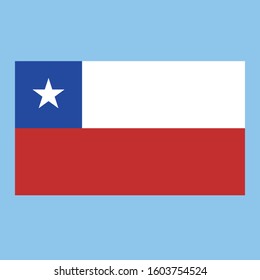 Chile Flag illustration, textured background, Symbols of Chile - Vector