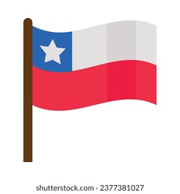 chile flag illustration vector isolated