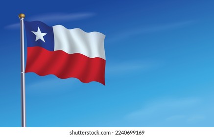 Chile Flag for Independence Day Background  Vector Illustration
