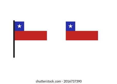 Chile Flag isolated on white background