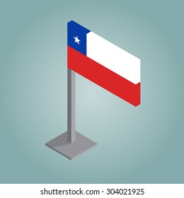 chile flag isometric style