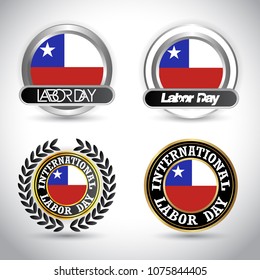 Chile Flag labour day design vector 