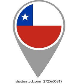 Pino de localização da bandeira do Chile, bandeira do Chile no pino de localização, Ponteiro do mapa do Chile em alta qualidade
