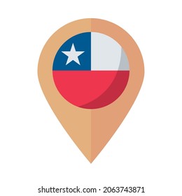 chile flag location pointer icon