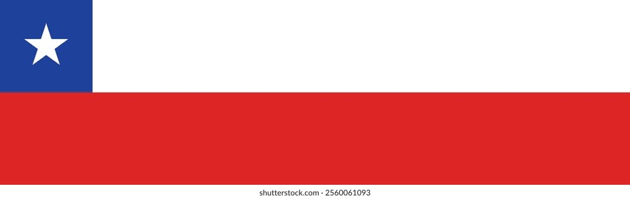 Chile flag long banner digital vector illustration