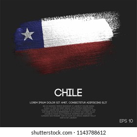 Chile Flag Made of Glitter Sparkle Brush Paint Vector