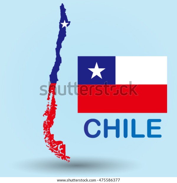 Chile Flag Map Stock Vector Royalty Free 475586377