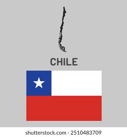 Ilustração da bandeira e do mapa do Chile