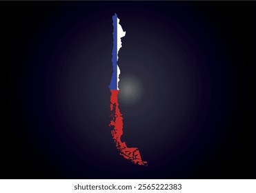 Chile flag and map vector.