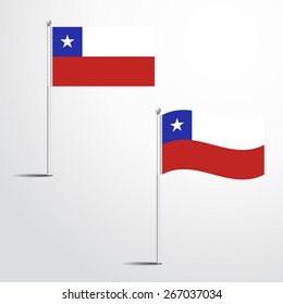 The Chile flag normal and waving flag set | abstract flag vector eps 10 