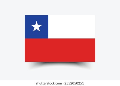 Ilustração de vetor digital de proporção e cores oficiais da bandeira do Chile