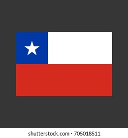 Chile flag on the grey background. Vector illustration