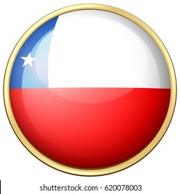 Chile flag on round frame illustration