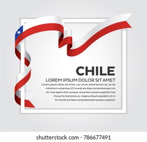 Chile flag on a white background